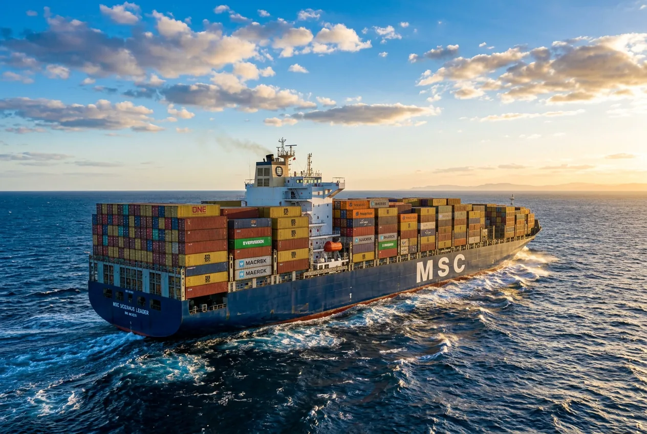 Container vessel for ocean freight